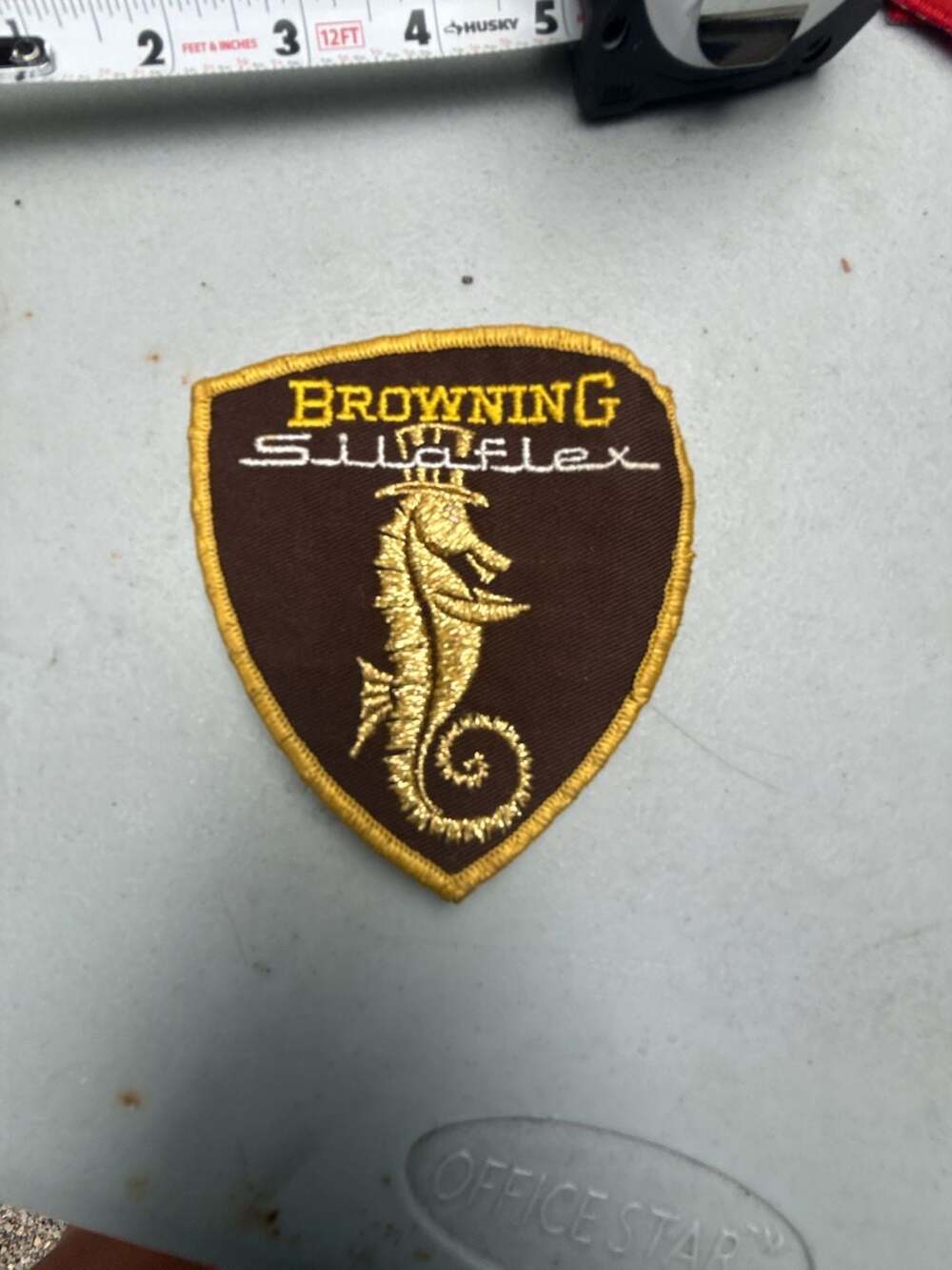 Vintage Browning Silaflex Seahorse Logo Embroidered Patch